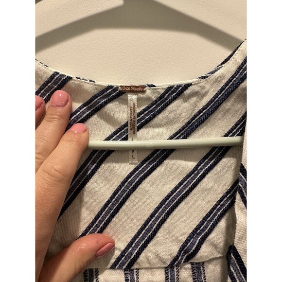 Women’s Free People Tuxedo Stripe Top Suit Size L Basic Box B - Picture 2 of 3